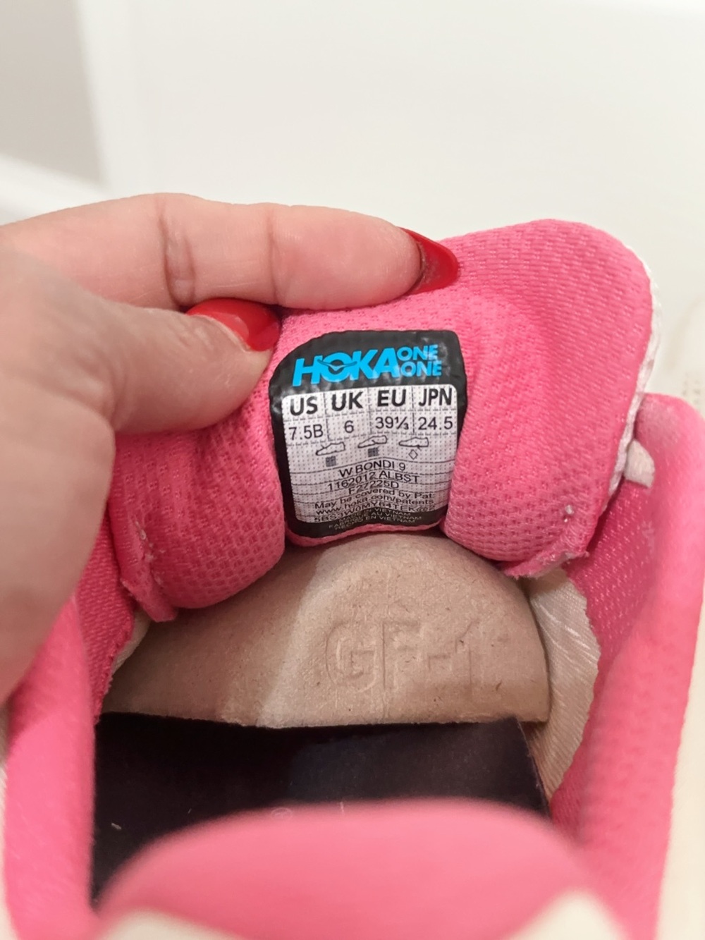 Hoka Women's Bondi 9 Running Shoes — Cream with Pink, Yellow & Teal Accents - Picture 7 of 16